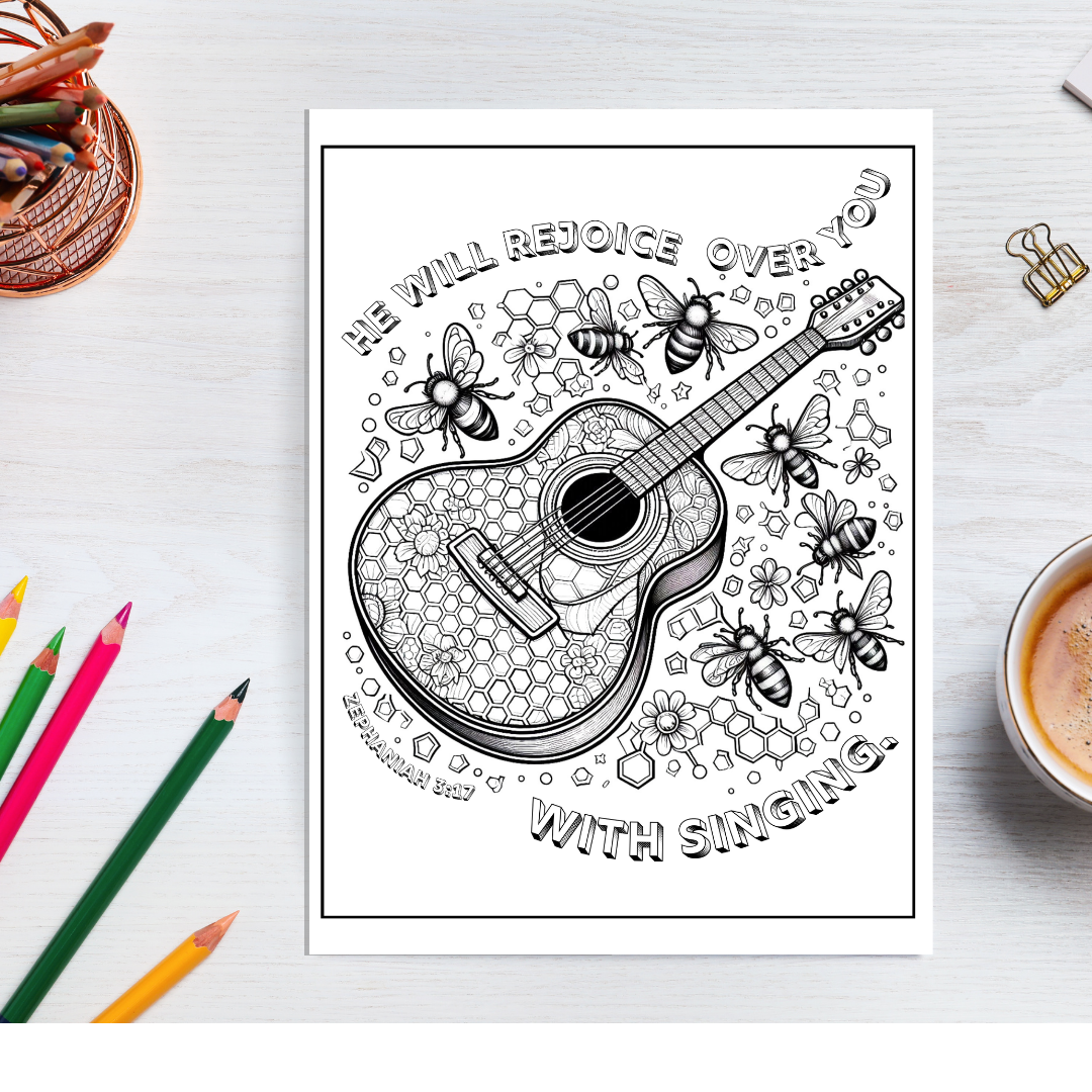Melodies of Peace Coloring Page Set