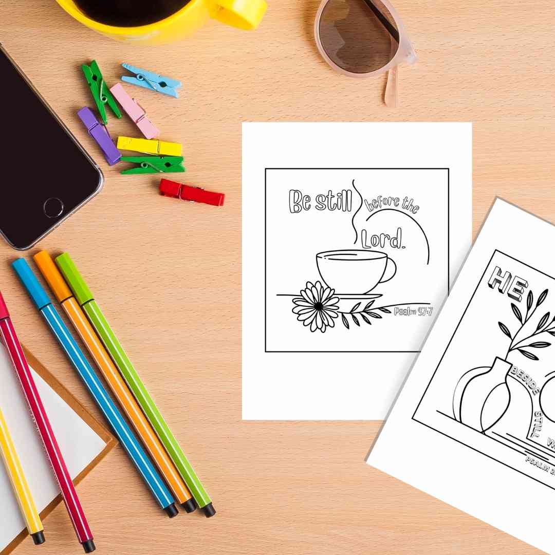 Rooted & Grounded In Peace Coloring Pages: Minimalist Boho Botanicals