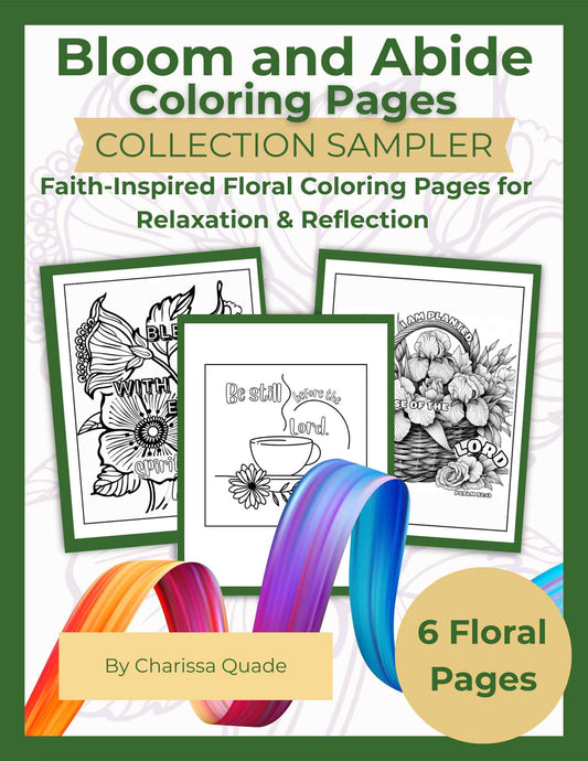 Sampler: Bloom + Abide Faith-Inspired Floral Coloring Pages